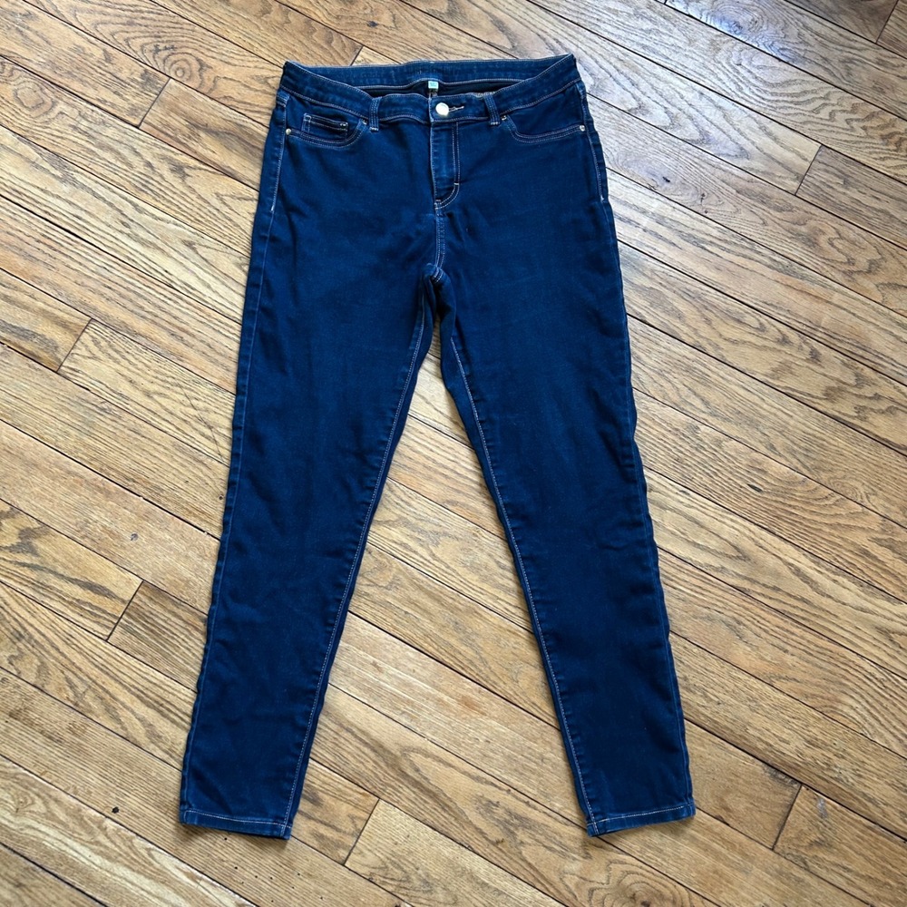 Jennifer Lopez Womens Dark Wash Skinny Jeans Blue Stretch Denim Size 12
